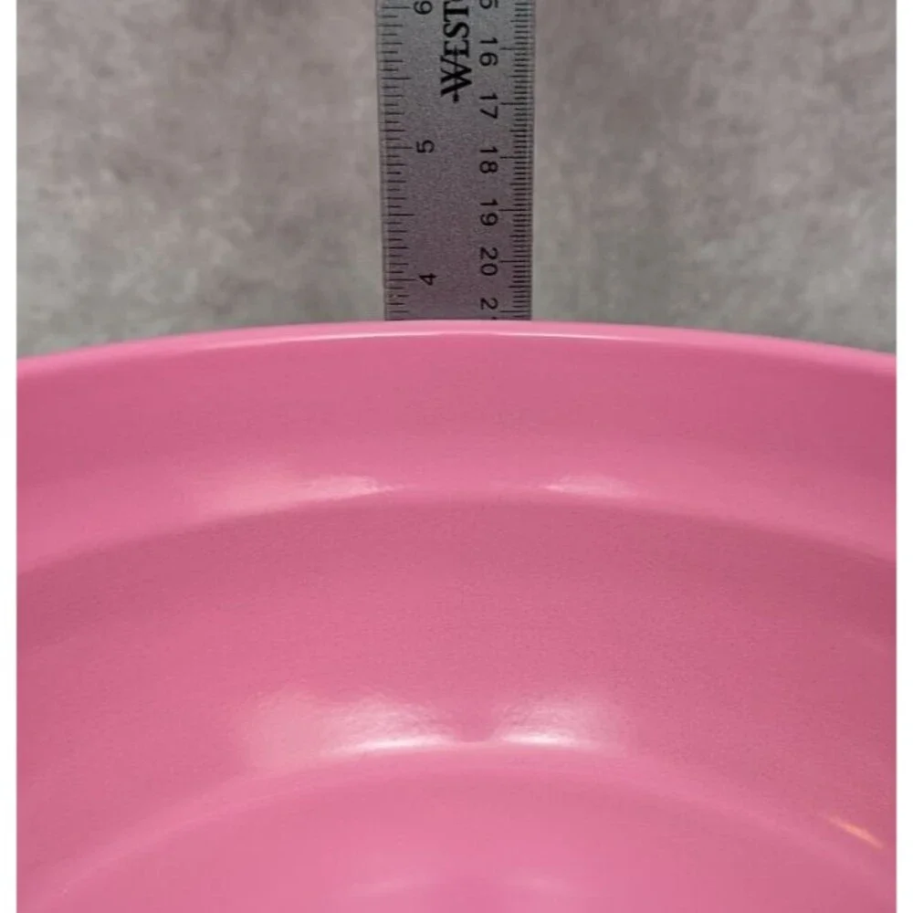 Vintage German Heavy Pink Ceramic Mixing Bowl 2.5 Quarts 1950s Farmhouse Decor